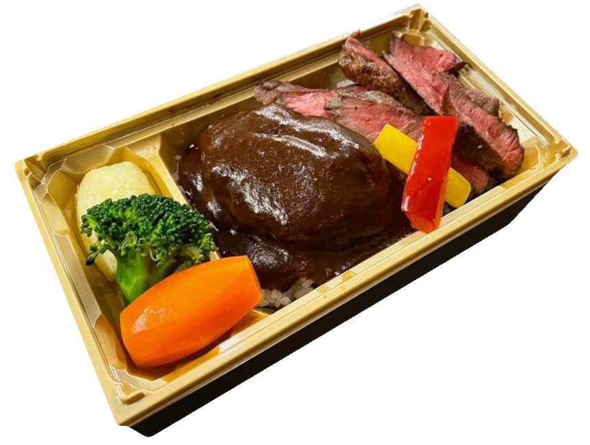5. 風舎ハンバーグと国産牛サーロインステーキ弁当